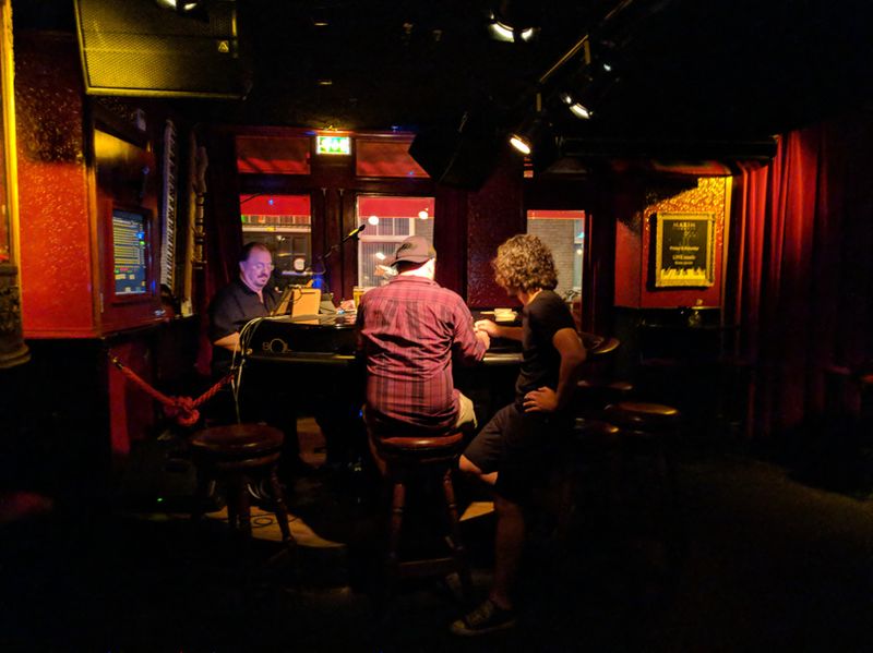 A late-night piano bar in Amsterdam